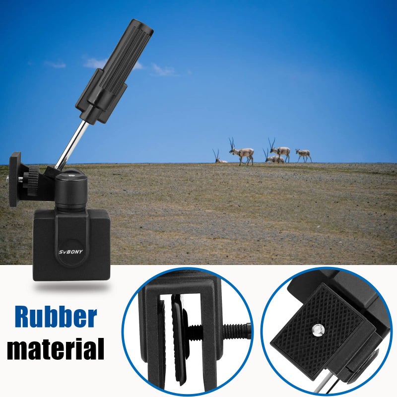 SVBONY SV126 Car Window Mount Adjustable Vehicle Clamp Mount Compact for Spotting Scope Monocular Binocular Telescope SLR Camera with Mounting Thread - Image 5